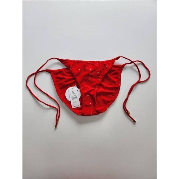 PQ Swim Heart Embroidered Tie Bikini Bottom - Picture 2 of 5
